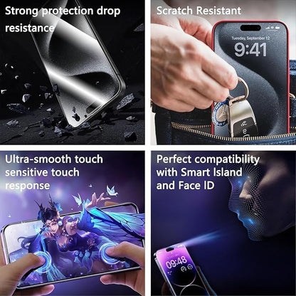 Screen Protector for iPhone Air 6.5-Inch, 2 Pack, 9H Tempered Glass, HD Clear, Full Cover, Anti-Fingerprint, Easy Installation