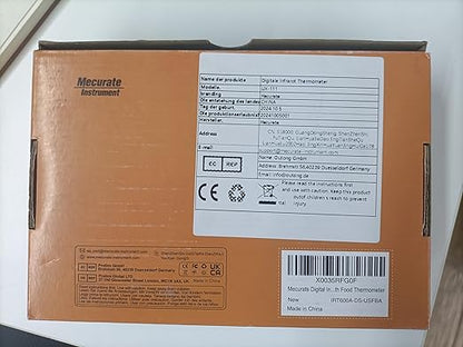 Mecurate Digital Infrared Thermometer Gun Non Contact Laser Temperature Gun -58℉～1112℉(-50℃～600℃) Adjustable Emissivity & Max Measure for Cooking/BBQ/Freezer with Food Thermometer
