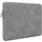 RAINYEAR 11 Inch Laptop Sleeve PU Suede Leather Case Padded Cover, Gray