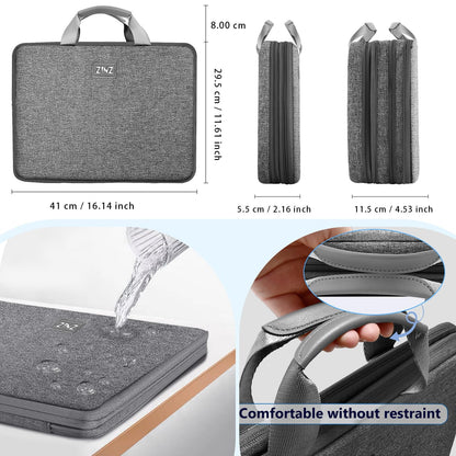 ZINZ Expandable Laptop Case 15.6 Inch Sleeve, Protective Carrying Case Compatible with MacBook Neo 16", MacBook Pro 16"/15.4", Dell XPS 16" and Most 15" 15.6" 16" Notebook，G01DG01
