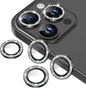 AGVEE 3+3 6 Pack for iPhone 14 Pro 6.1" / 14 Pro Max 6.7" Camera Lens Protector, Bling Diamond & Bling Glitter Metal Ring 9H Tempered HD Glass Camera Protector Cover Film, Bling-Black