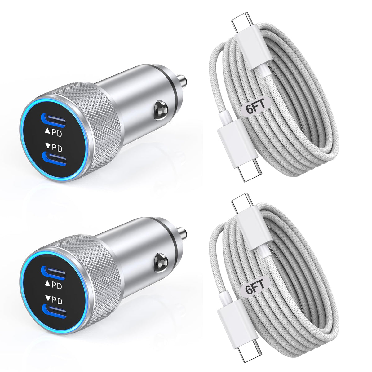 iPhone 17 Car Charger,USB C Fast Car Charger Adapter 2Pack Dual USB C Port