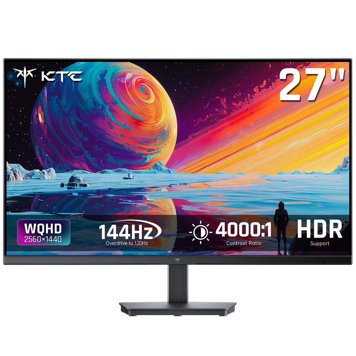 KTC 32 Inch Monitor 2K Monitor, IPS 1440p Monitor with Ultra-Thin Bezels, HDR10, Freesync/G-sync, HDMI/DP Ports, Tilt Adjustable, Eyecare, Ideal for Business, Office, and Casual Gaming, Black, H32T13