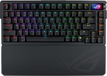 ROG Azoth Extreme 75 Custom Gaming Keyboard, Aluminum Chassis, Carbon Fiber Positioning Plate, Adjustable Gasket Mount, Three-Layer Dampening, Color OLED Touchscreen, ROG NX Snow Switches, PBT Keycaps