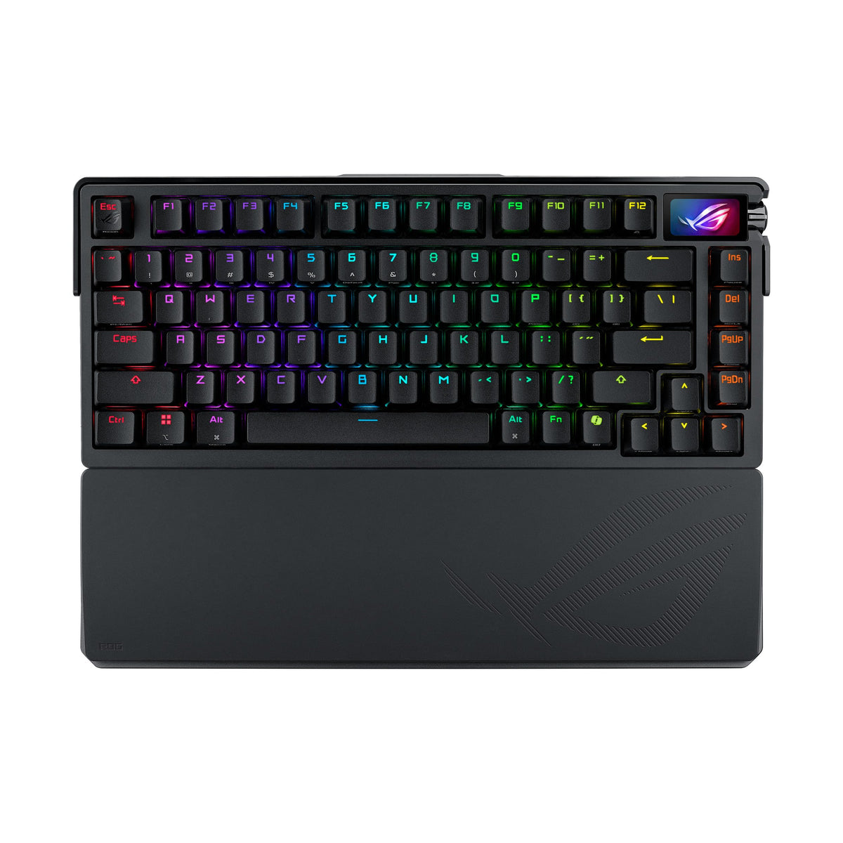 ASUS ROG Azoth Extreme Wireless Mechanical Gaming Keyboard – 75% TKL, ROG NX Snow Linear Switches, PBT Keycaps, Aluminum Chassis, Carbon Fiber, Gasket Mount, Color OLED Screen, PC/Mac Support - Black
