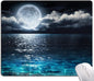 Mouse Pad, Ocean and Moon Mouse Pad, Square Waterproof Mouse Pad Non-Slip Rubber Base MousePads for Office Laptop, 9.5"x7.9"x0.12" Inch(Ocean and Moon)