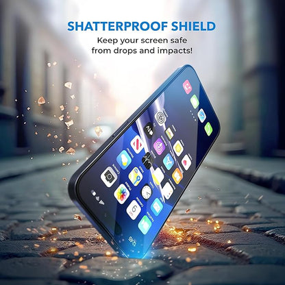 Deppa |2 Pack| Anti-Blue Light Screen Protector for iPhone 16/15 (6.1') | Scratch Resistant Tempered Glass | 3D Edge to Edge Coverage | Easy Installation Kit | Eye Safeguard TÜV Certified