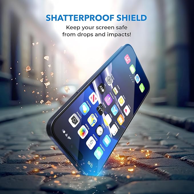 Deppa |2 Pack| Anti-Blue Light Screen Protector for iPhone 15 Pro (6.1') | Scratch Resistant Tempered Glass | 3D Edge to Edge Coverage | Easy Installation Kit | Eye Safeguard TÜV Certified