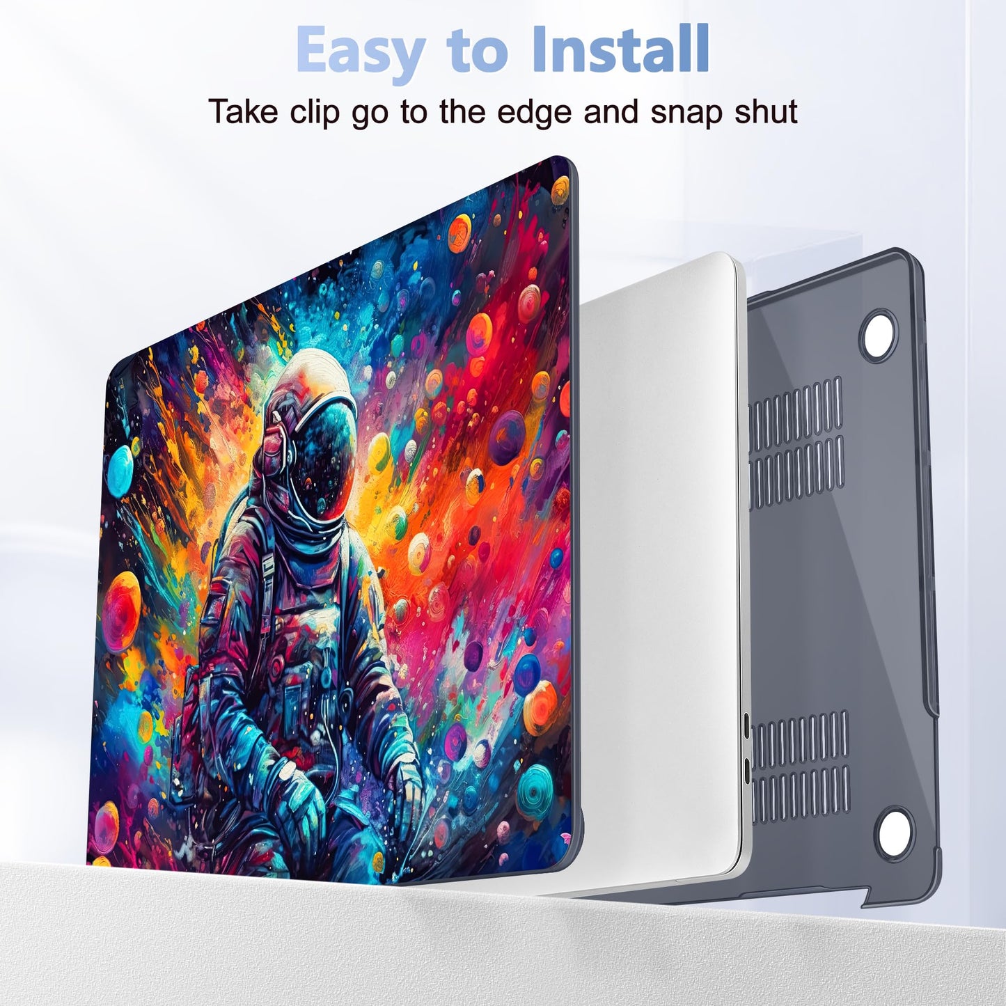 Lepeoac Case for MacBook Pro 13 inch Case M2 2022-2016 A2338 M1 A2251 A2289 A2159 A1989 A1708 A1706, Plastic Hard Shell + Keyboard Cover + Dust Plug, Astronaut