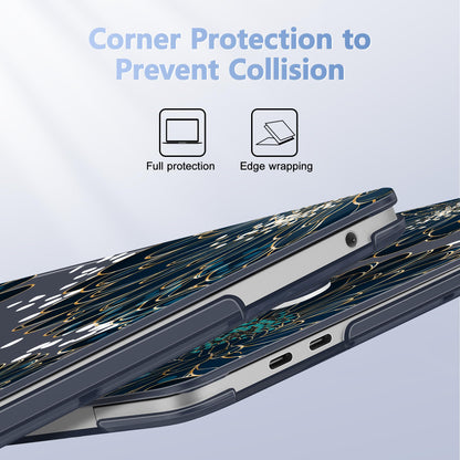 Lepeoac Case for MacBook Pro 13 inch Case M2 2022-2016 A2338 M1 A2251 A2289 A2159 A1989 A1708 A1706, Plastic Hard Shell + Keyboard Cover + Dust Plug, Luxury Floral
