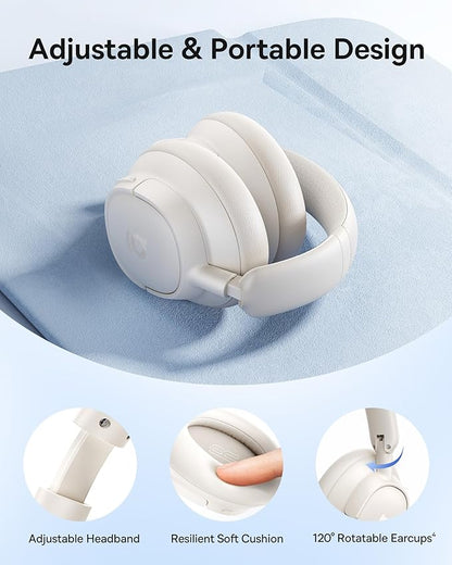 Baseus Bass BH1 NC Adaptive Active Noise Cancelling Headphones, Real-Time Adaptive Hybrid ANC, SuperBass 2.0, LDAC Hi-Res Sound, 80H Playtime, 5-Mic AI Clear Calls, Comfortable Fit, Bluetooth 6.0
