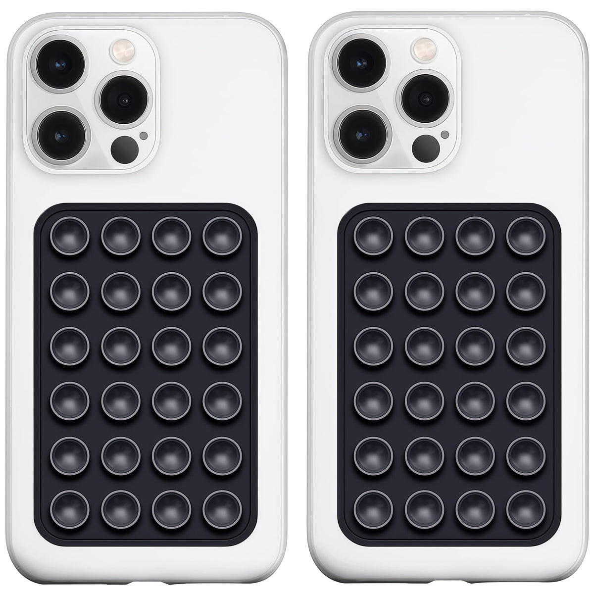 LvShuLiangPin Anteel 2 Pack Silicone Suction Phone Case Mount, Silicon Adhesive Phone Grip for Smartphones, Hands-Free Mirror Shower Phone Holder for Selfies, Tiktok Videos (LightPink&White)
