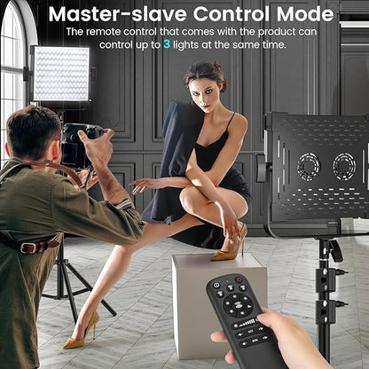 2-Pack RGB Photography Lighting Kit, 50W Bi-Color Professional LED Studio Lights, 2300k~8500k Dimmable Photo Lights for Photography Filming Camera Video Recording Stage Shooting Streaming TikTok