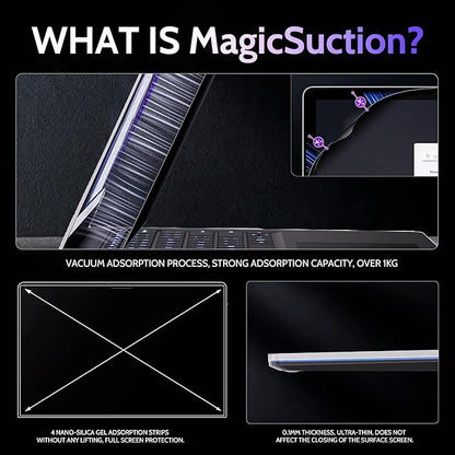 Peslv Privacy Screen for 15 Inch Surface Laptop 6/5/4/3/2/1, MagicSuction™ Removable Anti Spy Black Protector, Glare Blue Light Filter for Microsoft Laptop Computer Monitor