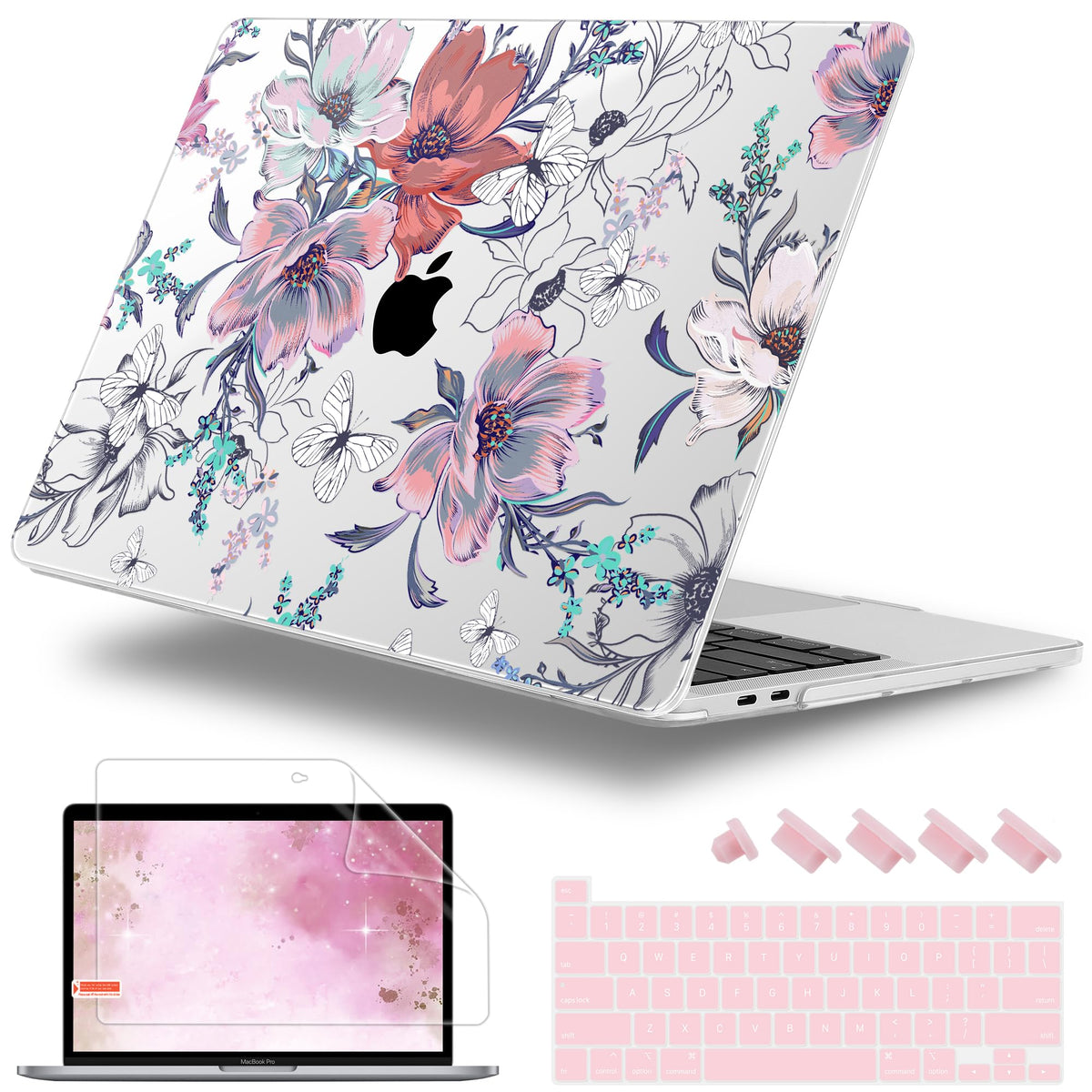 Lepeoac Case for MacBook Pro 13 inch Case M2 2022-2016 A2338 M1 A2251 A2289 A2159 A1989 A1708 A1706, Plastic Hard Shell + Keyboard Cover + Dust Plug, Happy Emoji