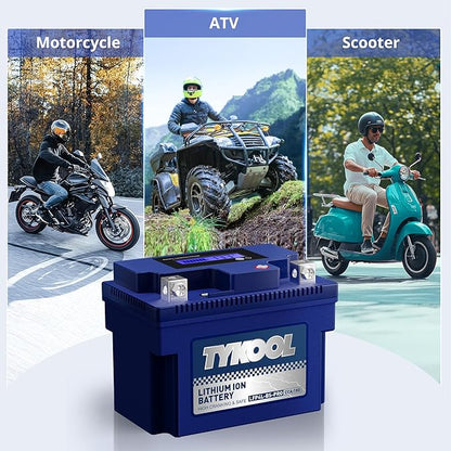 TYKOOL YTX4L-BS-Pro High PerformanceLithium Motorcycle Battery,180CCA 12.8V 3Ah LiFePO4 Powersports Battery,Built-in BMS,for Dirt bikes,ATV,Scooter,4 wheeler,Hongda grom,Motocross,Riding Lawn Tractor