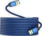 USB to USB Cable 15FT,Durable Braidedfor USB 3.0 Male to Male Type A to Type A Cable Data Transfer Compatible with Hard Drive, Laptop, DVD Player, TV, USB 3.0 Hub, Monitor, Camera, Set Up Box and More