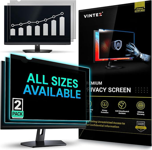 VINTEZ [2 Pack] 23.6 Inch 16:9 Privacy Screen for Computer Monitor and Laptop - Anti Glare Protector Film Blue Light Filter Eye Protection - Computer Screen Privacy Shield
