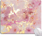 Mouse Pad, Cute Pink Gold Marble Mouse Pads with Design, Square Washable Cloth Personalized Mouse Mat, Gaming Office Home Non-Slip Rubber Base Computer Mousepad