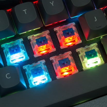 Keychron Q7 Wired Custom Mechanical Keyboard, 70% Layout QMK/VIA Programmable Macro with Hot-swappable Gateron G Pro Blue Switch Double Gasket Compatible with Mac Windows Linux (Grey)