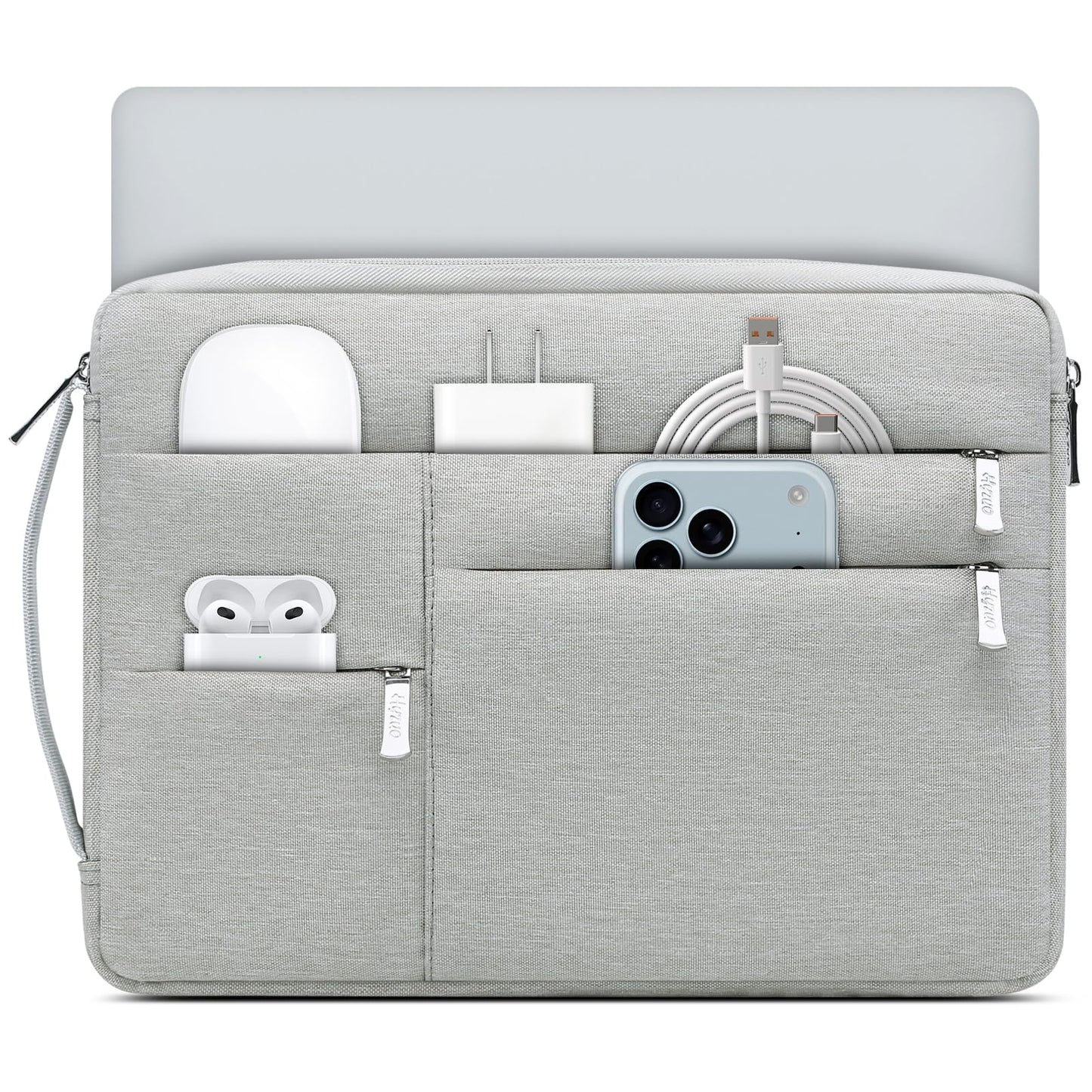 HYZUO 13.3-14 Inch Laptop Case Sleeve Bag for MacBook Pro 14 M5, Light Gray