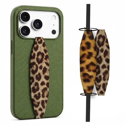 Switchbands Animal Print Phone Grip Strap – Reversible Elastic Strap, Drop Protection, Adhesive-Free, Arthritis Friendly, Wireless Charging Compatible, Universal Fit – Leopard & Pink Tie dye
