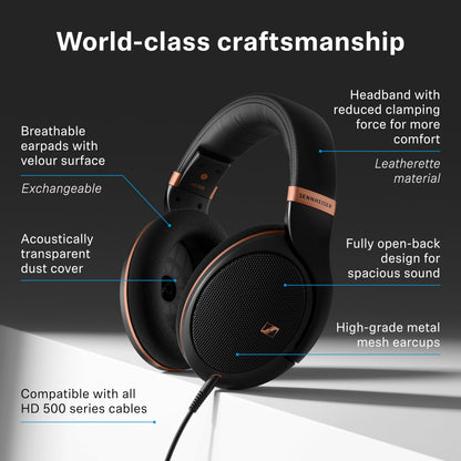 Sennheiser HD 505 Wired Open-Back Audiophile Headphones