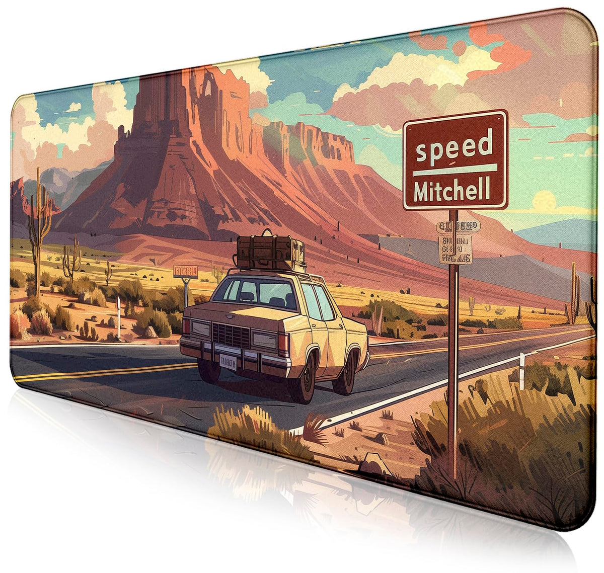 Gray Forest Mouse Pad with Seam Edge Design, Non Slip Rubber Keyboard Pad