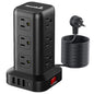 Extension Cord with Multiple Outlets, SMALLRT Power Strip Tower with USB Ports 12 AC Outlets, PD 20W USB C, 15FT Outlet Extender for Home Dorm, Office Supplies, Overload Protection