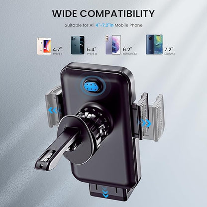 GUWEZ Car Phone Holder - Upgrade Clip Never Fall Air Vent Mount for iPhone Android Smartphone