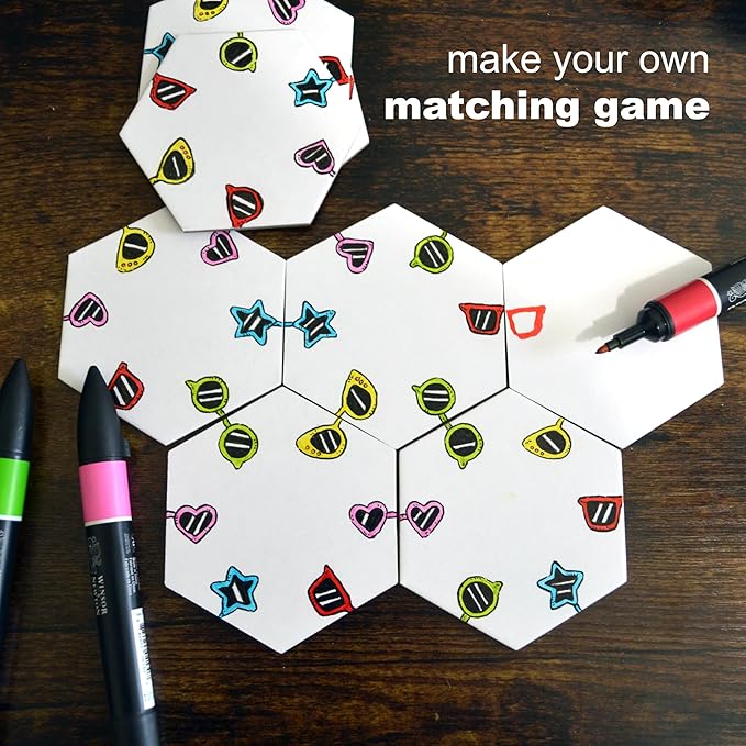 Apostrophe Games Hexagon Board Game Tiles – 20Pcs Large Game Board Pieces – Blank Game Board Chits, Same Size as Settlers of Catan – Create Your Own Custom Tiles