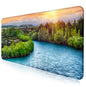 Gray Forest Mouse Pad with Seam Edge Design, Non Slip Rubber Keyboard Pad