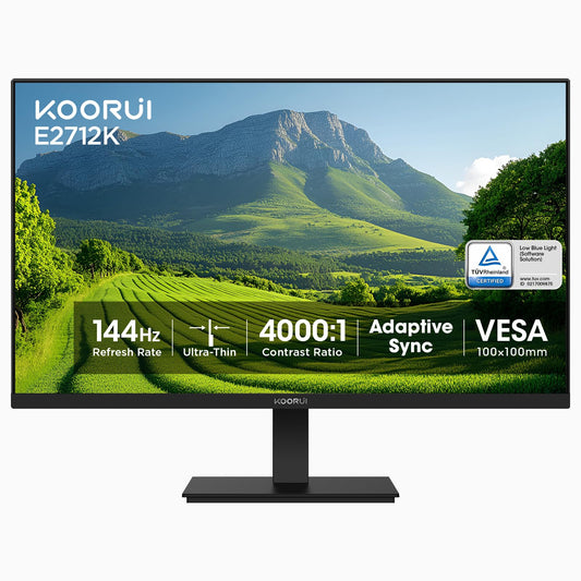 KOORUI 27 Inch Computer Monitor 144Hz FHD 1080p VA Display for Work & Play