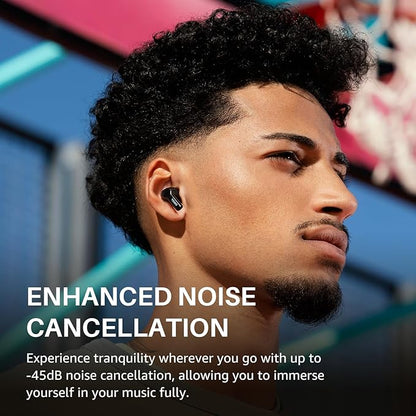 TOZO Hybrid Active Noise Cancelling Wireless Earbuds with 6 Mics AI Clear Call Ear Buds 55H Playtime with LED Display 32 Preset EQs via APP Bluetooth 5.3 IPX8 Waterproof in Ear Headphones