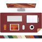 AFIING Leahter Desk Pad 47" x 17", Red,Desk Cover mat