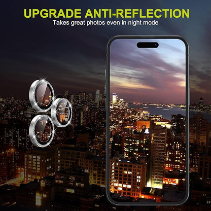 WSKEN for iPhone 14 Pro/iPhone 14 Pro Max Camera Lens Protector,[Night Shooting Mode] HD Tempered Metal Glass Camera Screen Protector Cover Film Accessories, Glitter