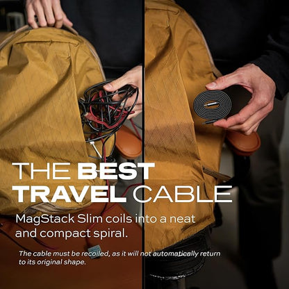 Statik MagStack USB to USB C Cable, Magnetic Anti Tangle Flat A to Type C Charger Fast Charging Cord, Magnetic Charging Cable, Compatible with iPhone 16 Pro Max, 15, Galaxy S24 Ultra, 27W 6FT/2M