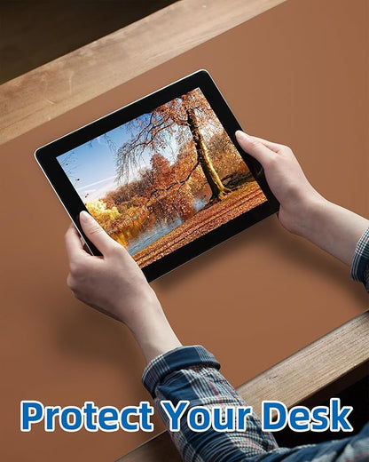 Leather Desk Pad Blotter,Mouse Pad,Office Desk Mat, Non-Slip PU Leather Desk mat,Large Desk mat,Waterproof Keyboard mat for Office/Home/Decor (Brown,31.5" x 15.7")