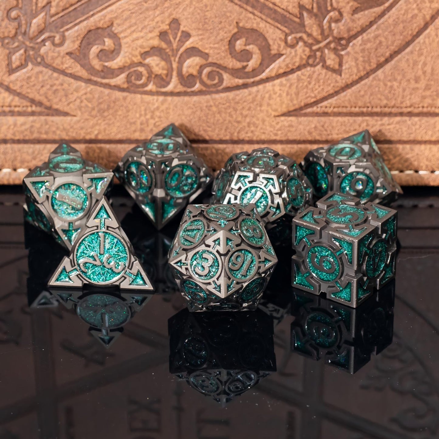 Rolledomain Metal DND Dice Set with Gift Box, Purple Black Sharp Edge Finish Heavy Polyhedral Dice, Designed for Dungeons & Dragons RPG DM and Players, for D&D, MTG RPG Meetings (Ranger)