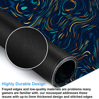 Abstract Swirl Desk Mat, XXL Large Gaming Mouse Pad