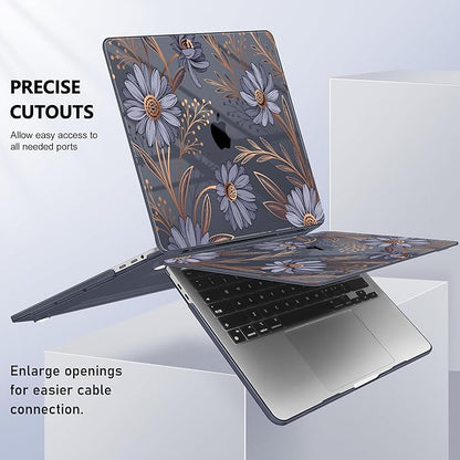 for MacBook Pro 16 inch Case 2019 2020 Release Model A2141, Plastic Hard Shell Cover with Keyboard Cover & Screen Protector for MacBook Pro 16 inch with Touch Bar & Touch ID - Blooming Plants