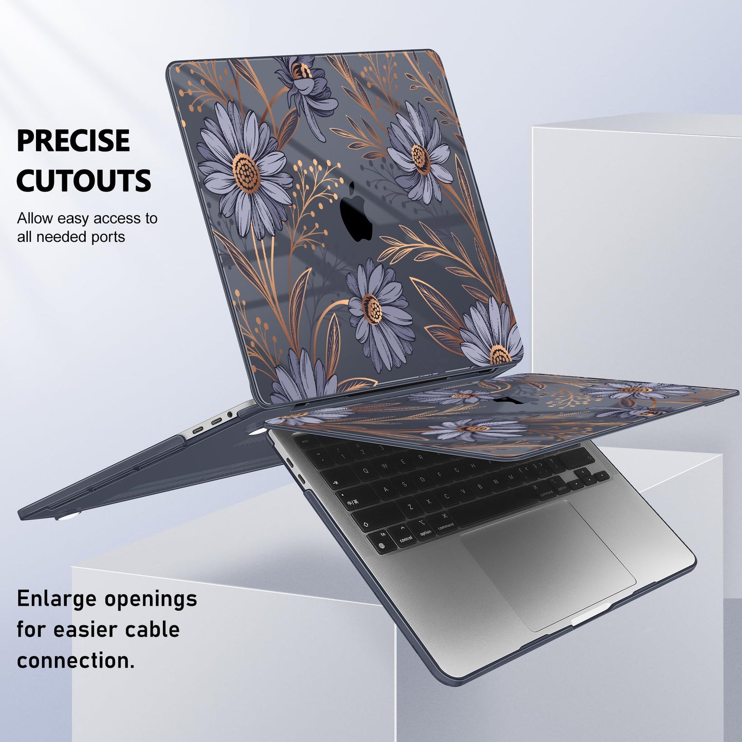 Lepeoac for MacBook Pro 16 inch Case 2019 2020 Release Model A2141, Plastic Hard Shell Cover with Keyboard Cover & Screen Protector for MacBook Pro 16 inch with Touch Bar & Touch ID - Blooming Plants
