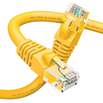 GEARit Cat6 Patch Cables 14 ft Yellow (1 Pack) - Cat6 Ethernet Cable 14 ft Yellow/Ethernet Cable, 10Gbps 24AWG Pure Copper, Snagless RJ45 for Router, Switch, PC, PS5, Server