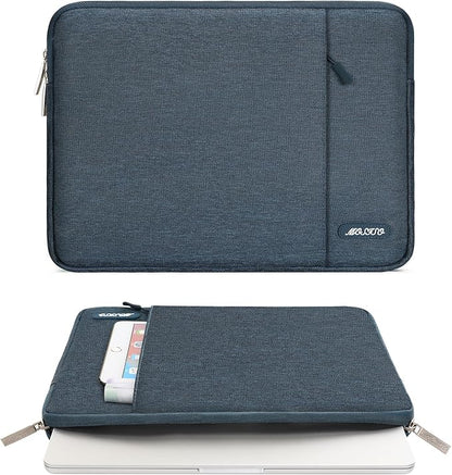 MOSISO Laptop Case 16 inch, 15-15.6 inch Laptop Sleeve Compatible with MacBook Pro 16 M4 M3 M2 M1, HP Acer Dell Lenovo ASUS Notebook, Polyester Vertical Computer Sleeve Bag with Pocket, Haze Blue