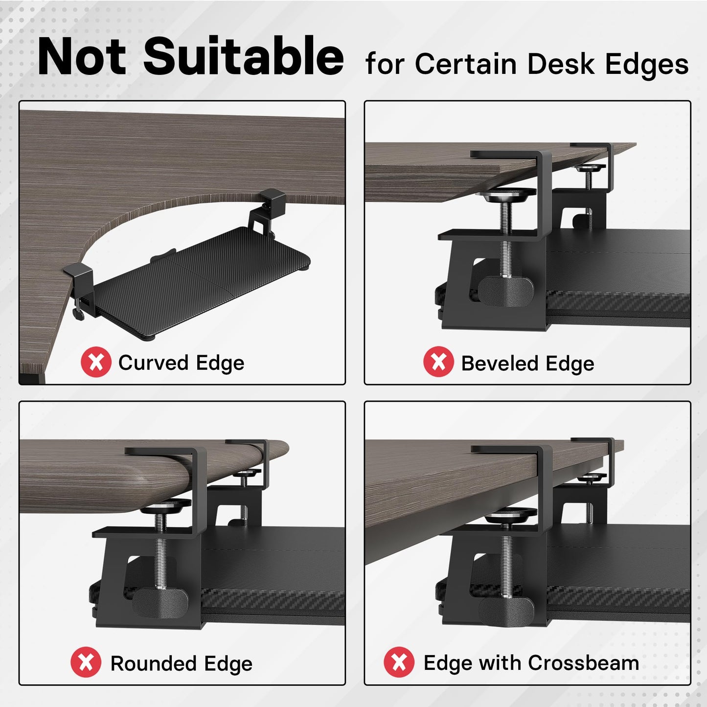 BONTEC Under Desk Keyboard Tray, Pull-Out Keyboard & Mouse Platform