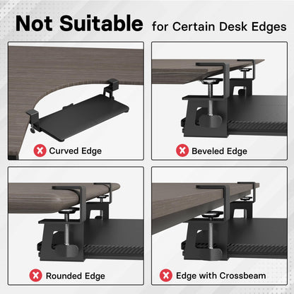 BONTEC Under Desk Keyboard Tray, Pull-Out Keyboard & Mouse Platform