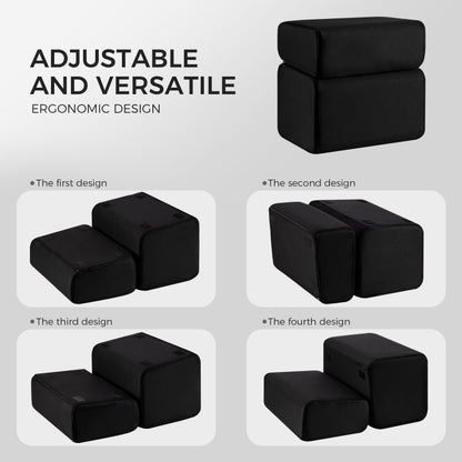 Ganondorf Foot Rest for Under Desk at Work Adjustable Foot Rest Under Desk Ergonomic Foot Stools for Under Office Desk Leg Pillow for Underdesk Footrest with Washable Cover, Mesh Black