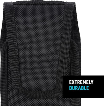 Nite Ize Clip Case Cargo Universal Rugged Holster - Cell Phone & Card Holster Pouch - Durable Phone Holder Clip for Belt - Utility Belt Pouch with Rotating Flex-Clip - XL, Vertical