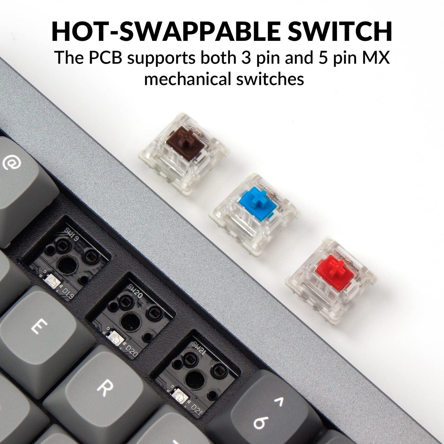 Keychron Q7 Wired Custom Mechanical Keyboard, 70% Layout QMK/VIA Programmable Macro with Hot-swappable Gateron G Pro Blue Switch Double Gasket Compatible with Mac Windows Linux (Grey)