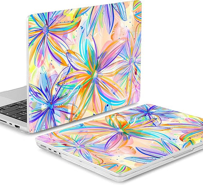 Mektron Case for MacBook Pro 16" M4 A3403 A3186 M3 A2991 M2 A2780 M1 A2485 (2021/2023/2024) Pro/Max with Touch ID, Hard Shell Plastic Laptop Cover Keyboard Cover, Watercolor FlowerC328